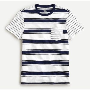 J. Crew Blue and White Short Sleeve Tee